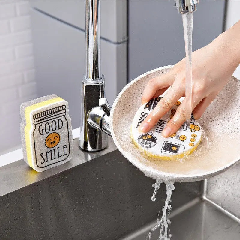 Smile Sponge High-Density Dishwashing Kitchen Cleaning Scuffy Pad