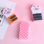 3pc Cute Kitty Paw Soft Bubble Sponge | Viral Cartoonish Animal Extra Lather Sponge for Kids & Adults