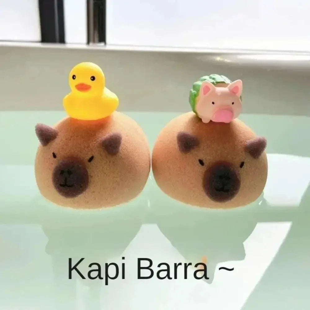 Cute Capybara Soft Bubble Sponge | Viral Cartoonish Animal Extra Lather Sponge for Kids & Adults