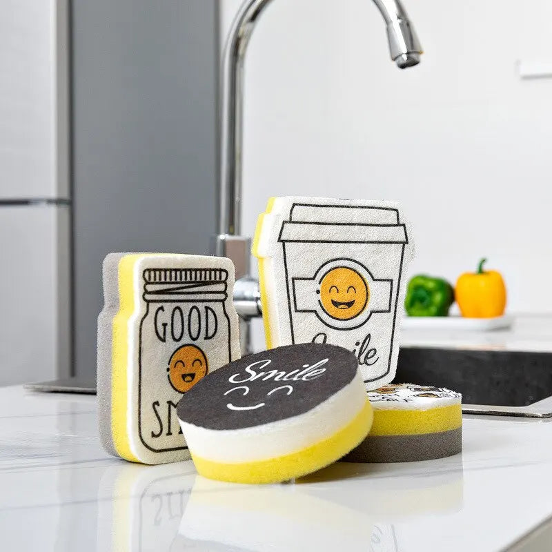 Smile Sponge High-Density Dishwashing Kitchen Cleaning Scuffy Pad