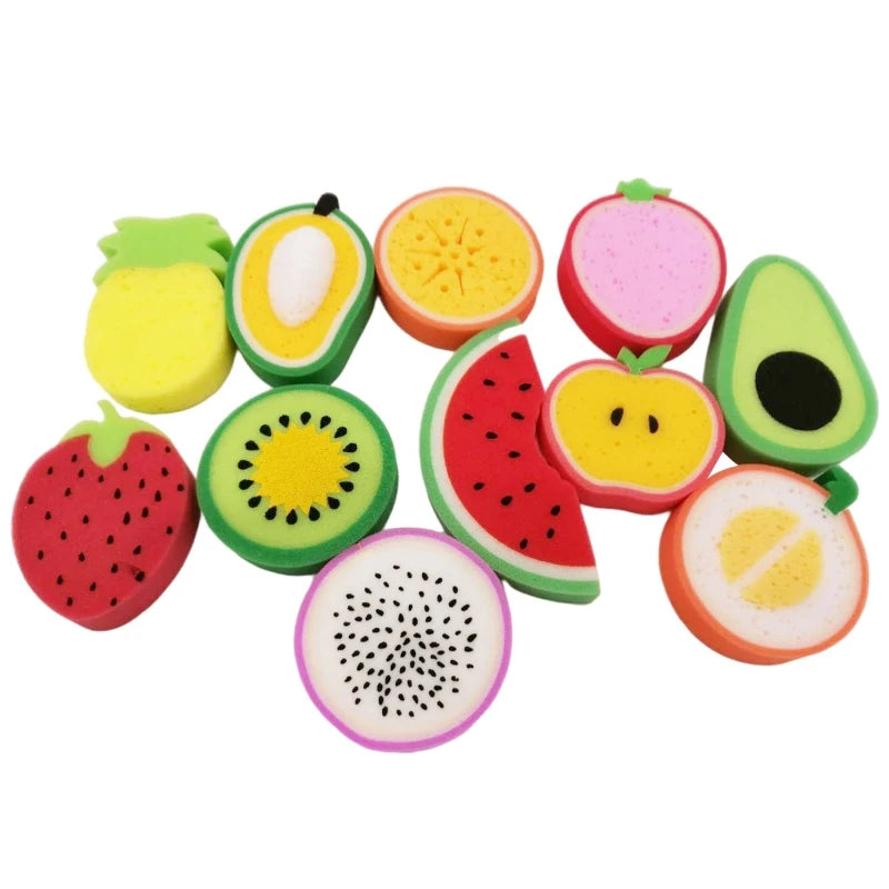 COMPLTELY RANDOM | Fruit Shaped Cute Body Cleaning Sponge Cartoon Scrubber for Kids Adult