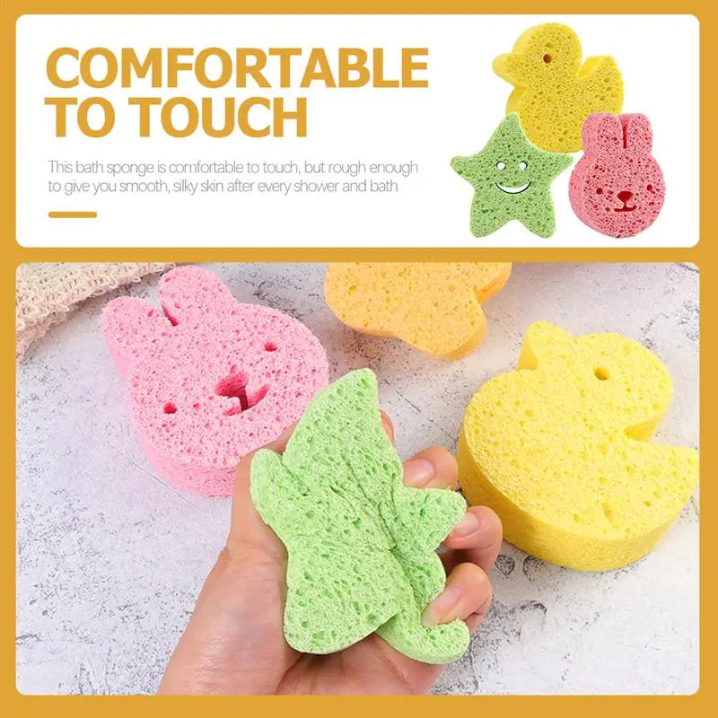3pc Cute Animal Bubble Sponge Set | Soft extra Lather Sponges for Kids & Adults