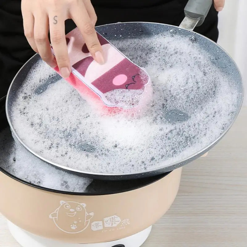 Cute Cat Paw Kitchen Scrub Sponge | Heavy Duty Pad For Cleaning