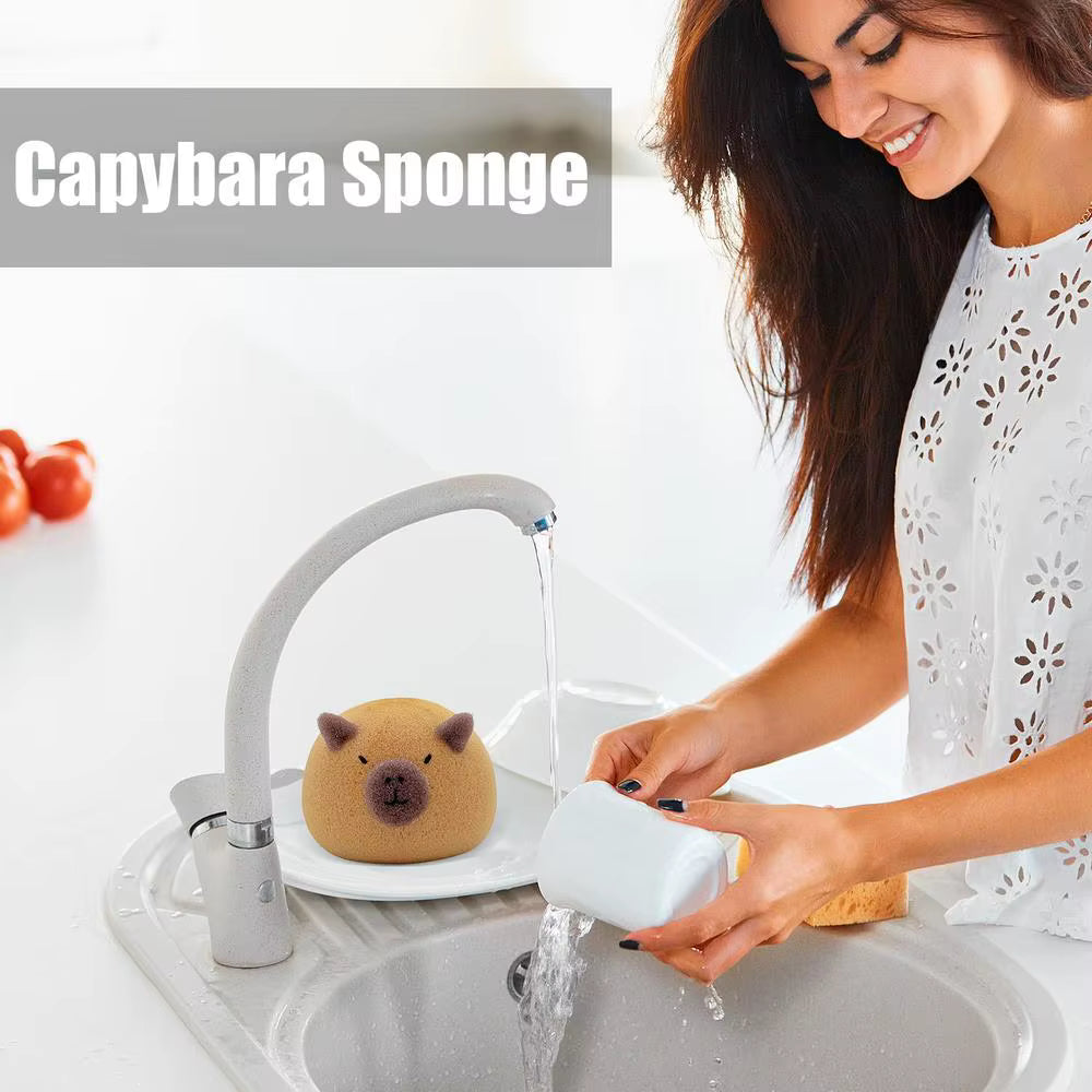Cute Capybara Soft Bubble Sponge | Viral Cartoonish Animal Extra Lather Sponge for Kids & Adults