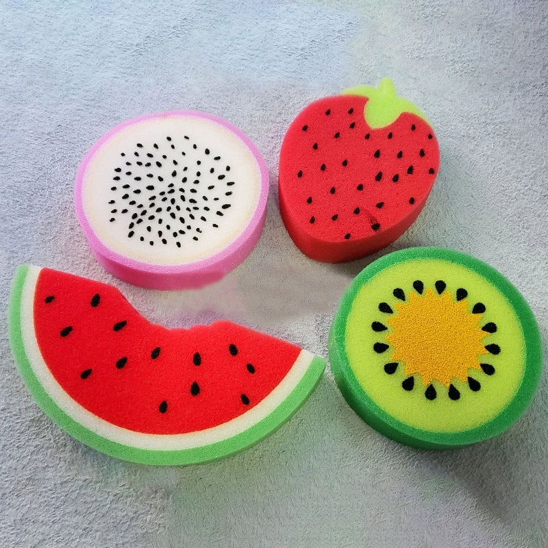 COMPLTELY RANDOM | Fruit Shaped Cute Body Cleaning Sponge Cartoon Scrubber for Kids Adult