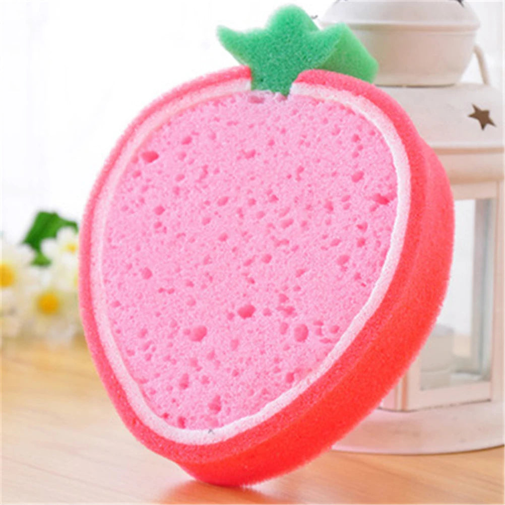 4 Pcs Fruits Shaped Sponges Bath Shower Kids Cute Wash Lovely For Bathroom Household