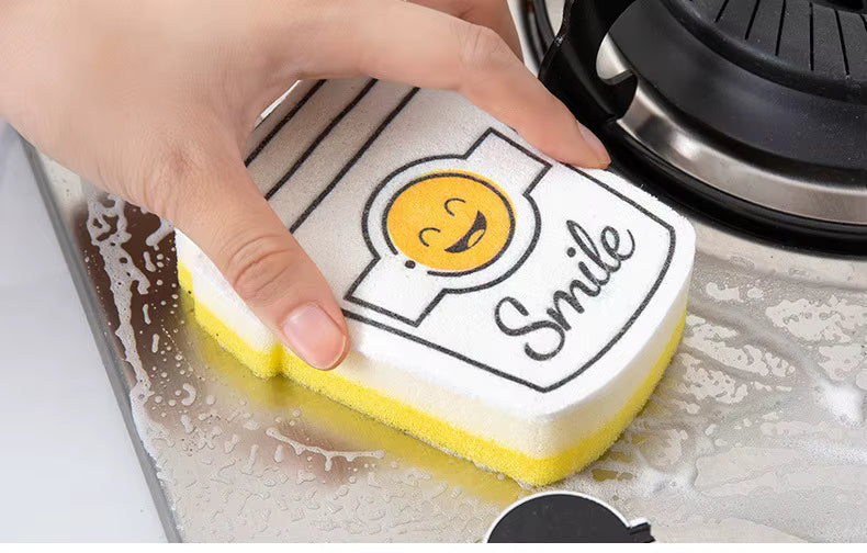 Smile Sponge High-Density Dishwashing Kitchen Cleaning Scuffy Pad