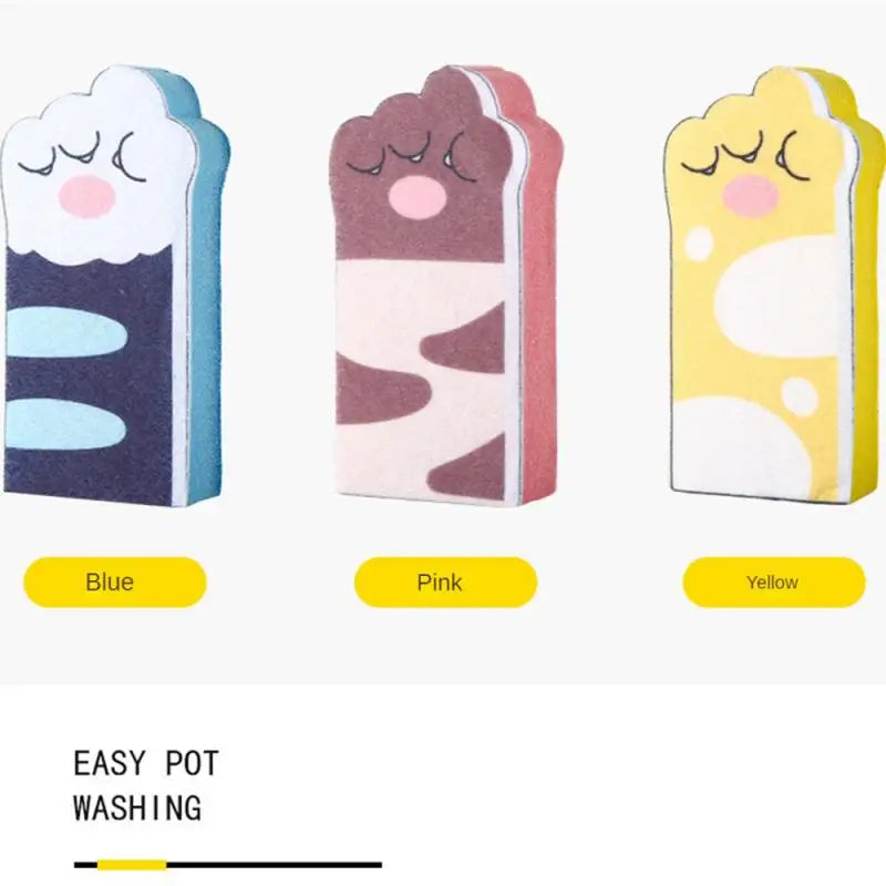Cute Cat Paw Kitchen Scrub Sponge | Heavy Duty Pad For Cleaning
