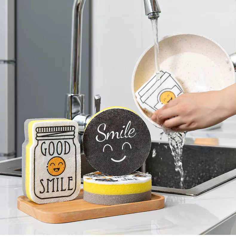 Smile Sponge High-Density Dishwashing Kitchen Cleaning Scuffy Pad
