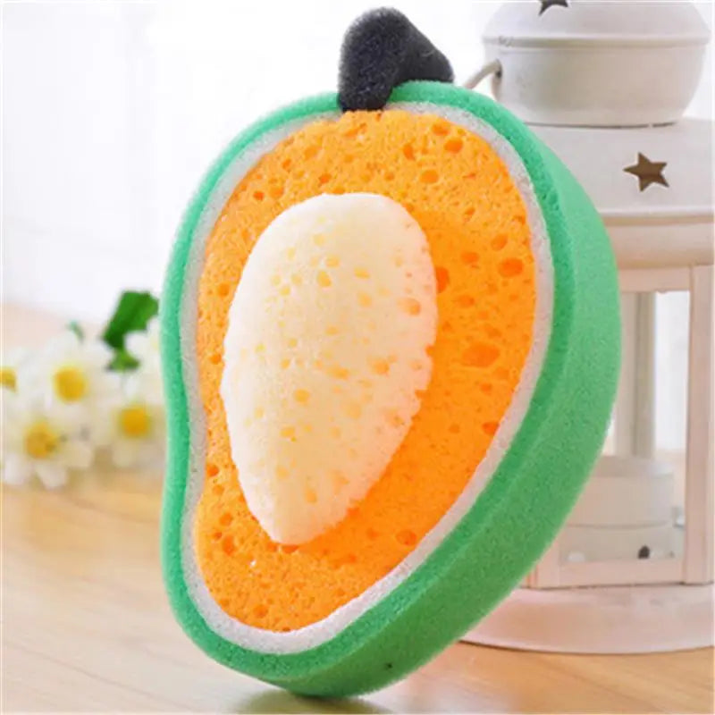 4 Pcs Fruits Shaped Sponges Bath Shower Kids Cute Wash Lovely For Bathroom Household