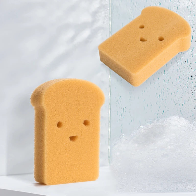 Cute Kawaii Japanese Toast & Bread Shaped Kitchen Sponges - Reusable Dish Washing Pads