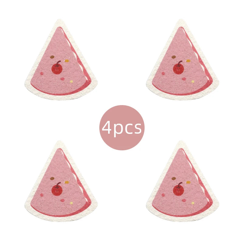 4Pcs Cute Magic Food Dishwashing Kitchen Sponge