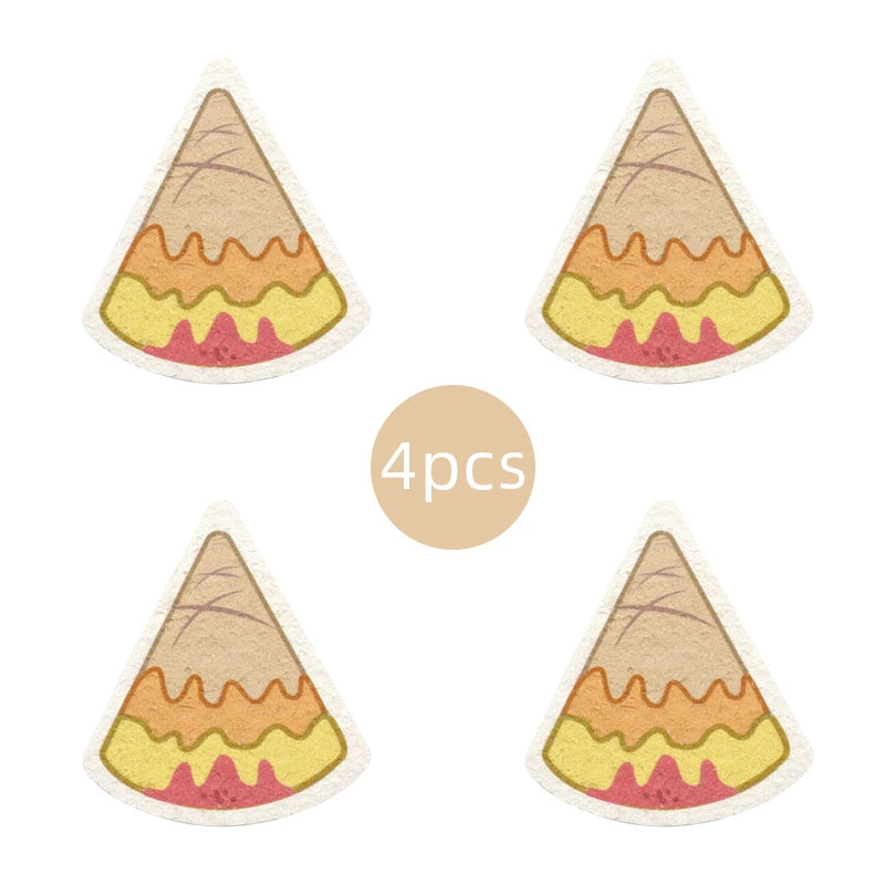 4Pcs Cute Magic Food Dishwashing Kitchen Sponge