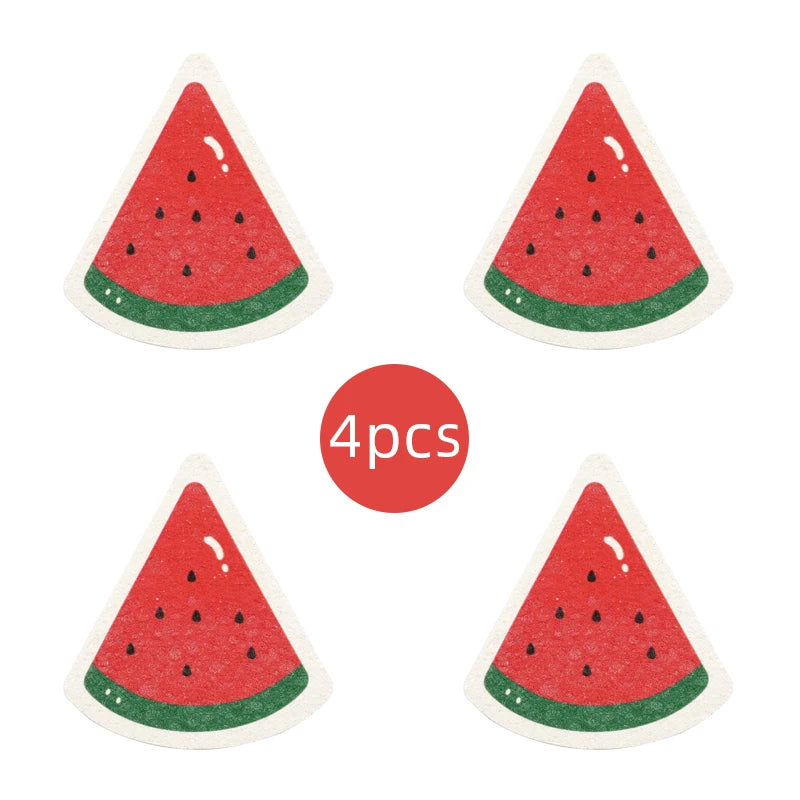 4Pcs Cute Magic Food Dishwashing Kitchen Sponge